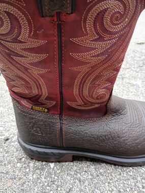 Rocky Men's Western Work Boot - Red and Brown